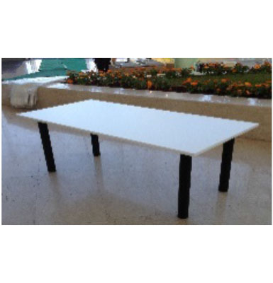 Tavolo 130x70 H. 0,70 di colore bianco/nero
